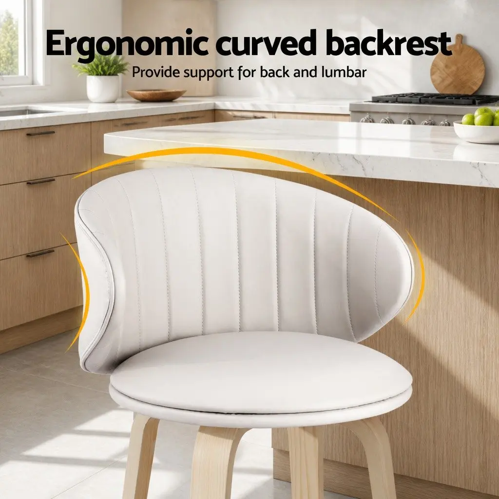 Bar Stools Set of 2 Dining Chairs Contoured Backrest Padded Seat Kitchen Stool