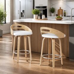 Join the Comfort Trend with White Bar Stools Set of 2