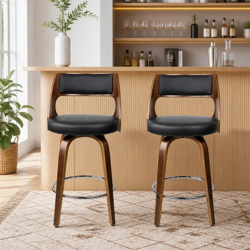 Bar Stools with Backrest and Footrest