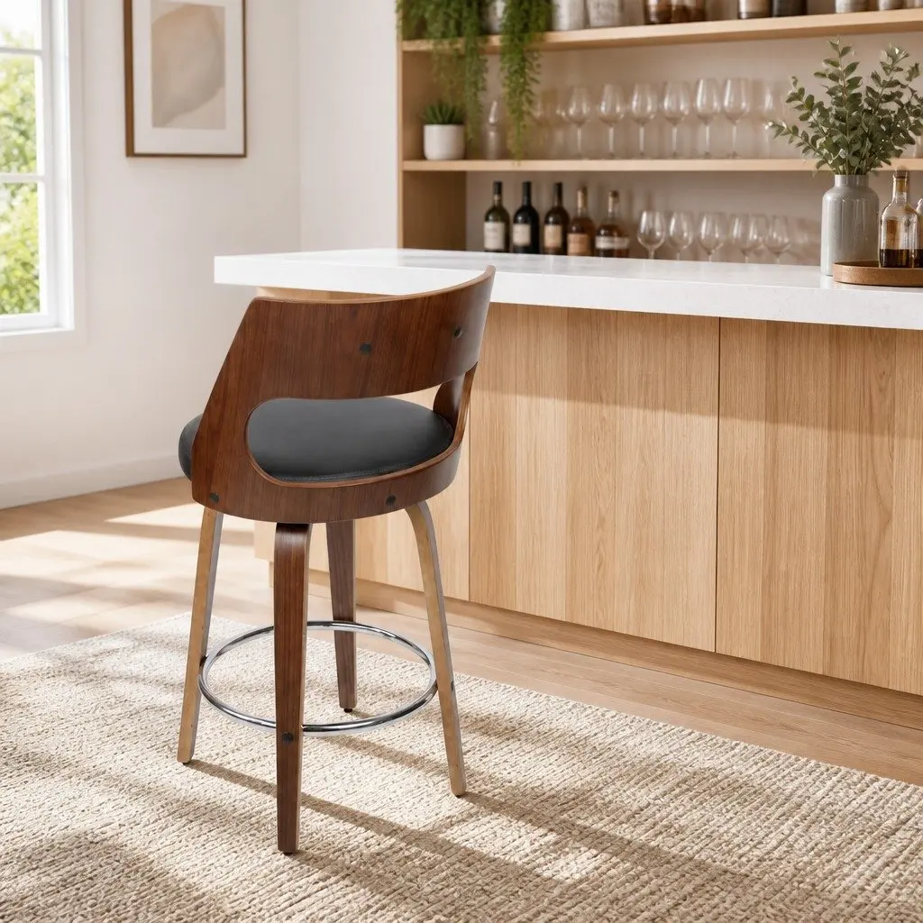 Bar Stools with Backrest and Footrest