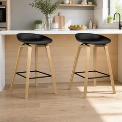 Your New Favorite Bar Stools Set of 2 with Wooden Legs