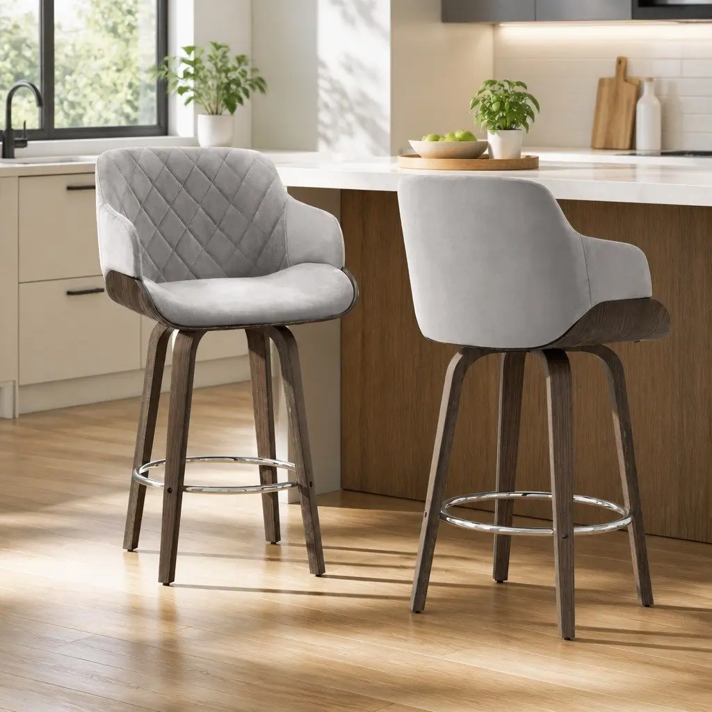 Velvet Bar Stools Set of 2