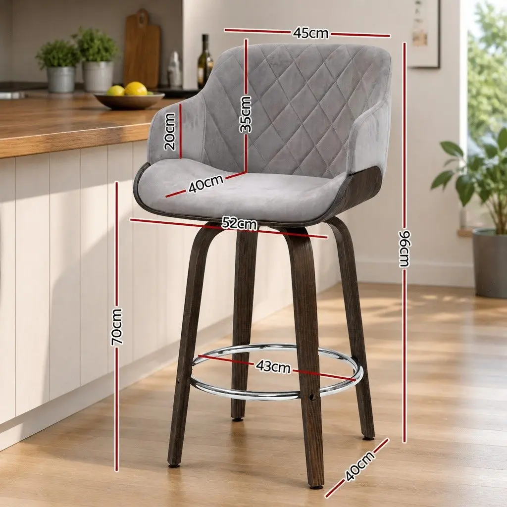Velvet Bar Stools Set of 2