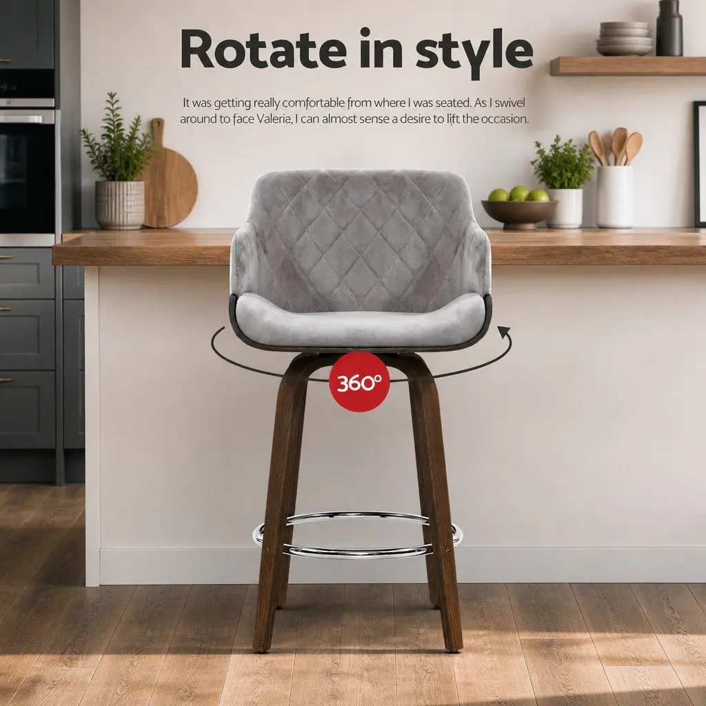 Velvet Bar Stools Set of 2