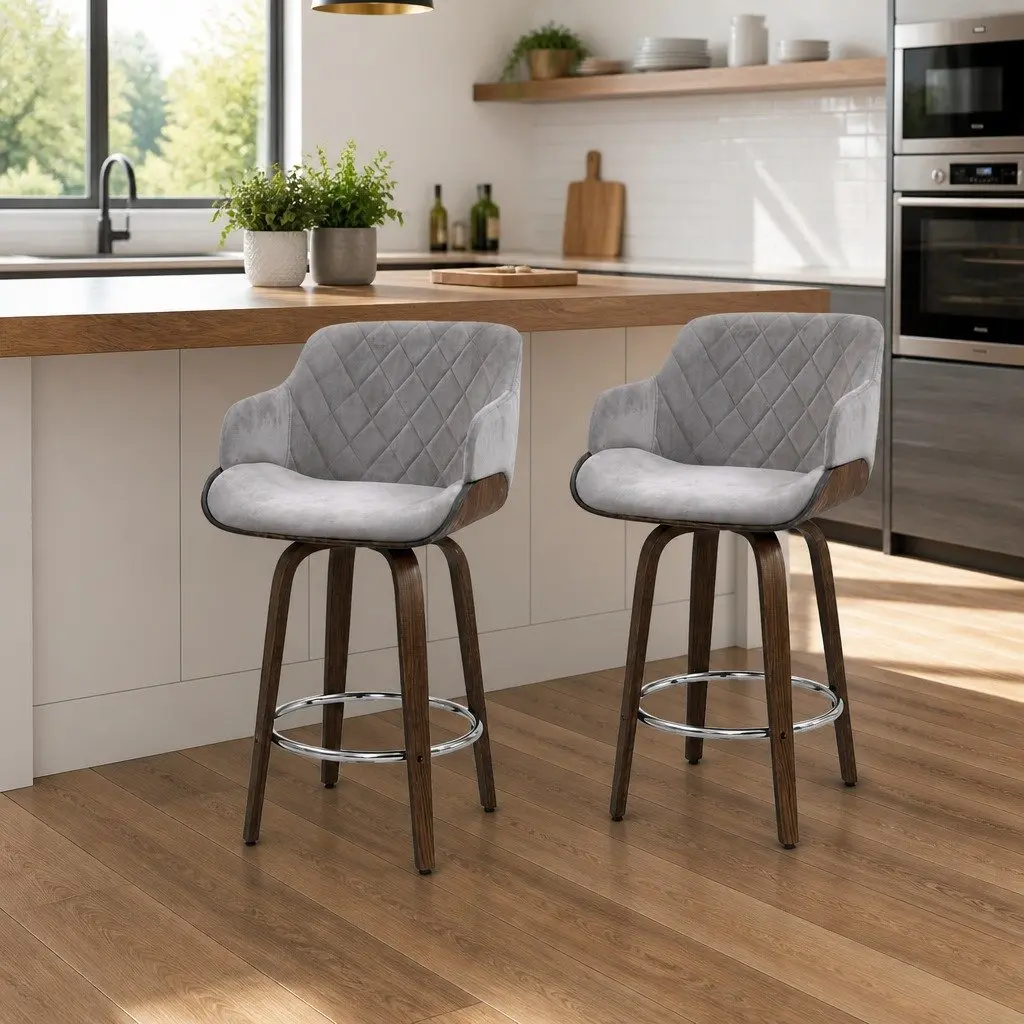 Velvet Bar Stools Set of 2