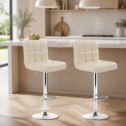 Beige Bar Stools Set of 2 - Perfect for Your Home