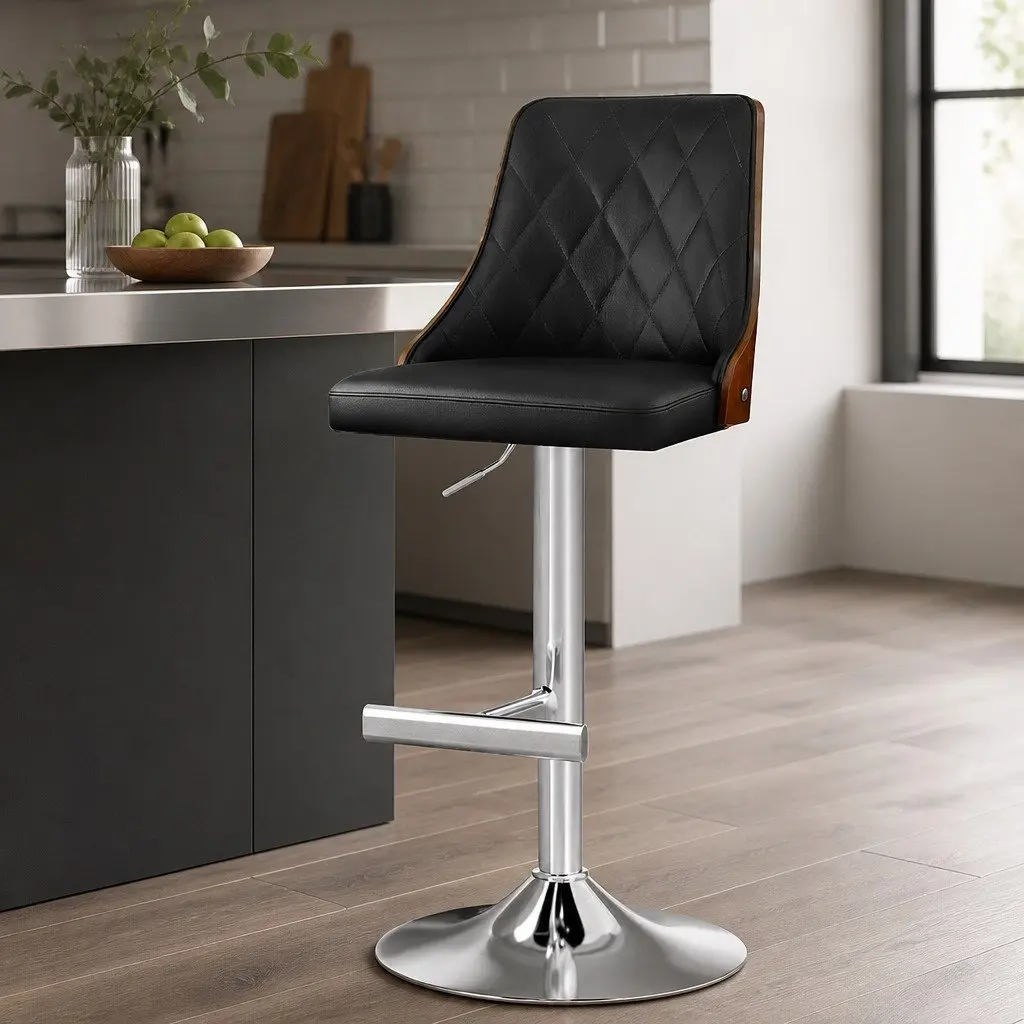 Adjustable Height Bar Stool in Black