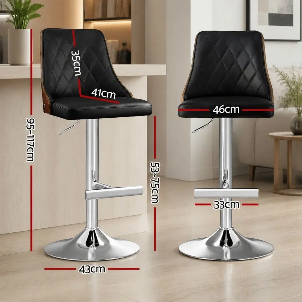 Adjustable Height Bar Stool in Black