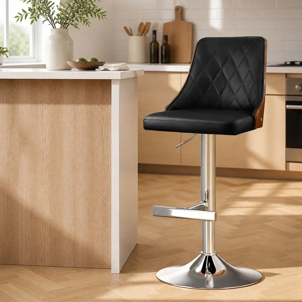 Adjustable Height Bar Stool in Black