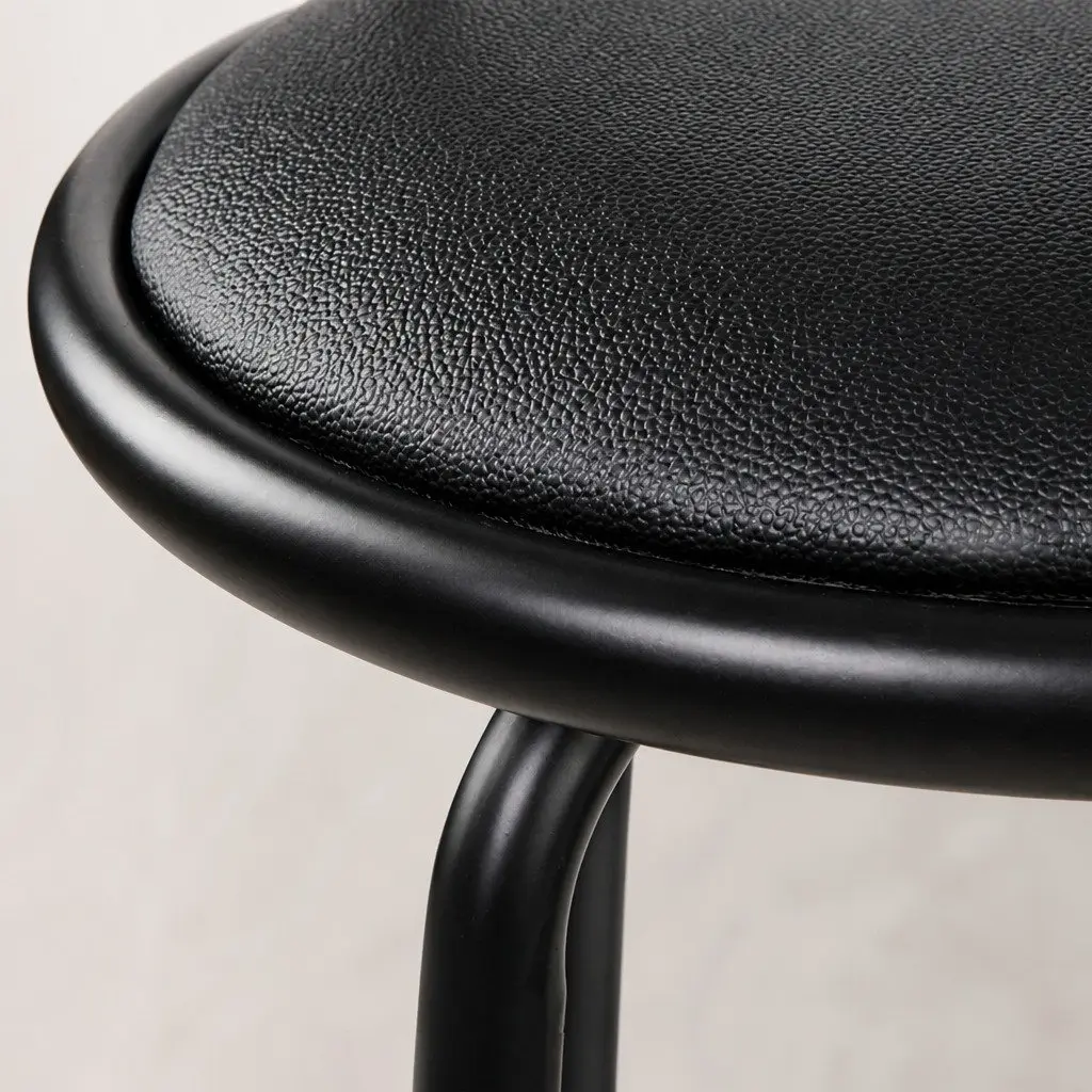 Bar Stools Swivel Padded Black x2 Modern Kitchen Dining Seating Chairs Set