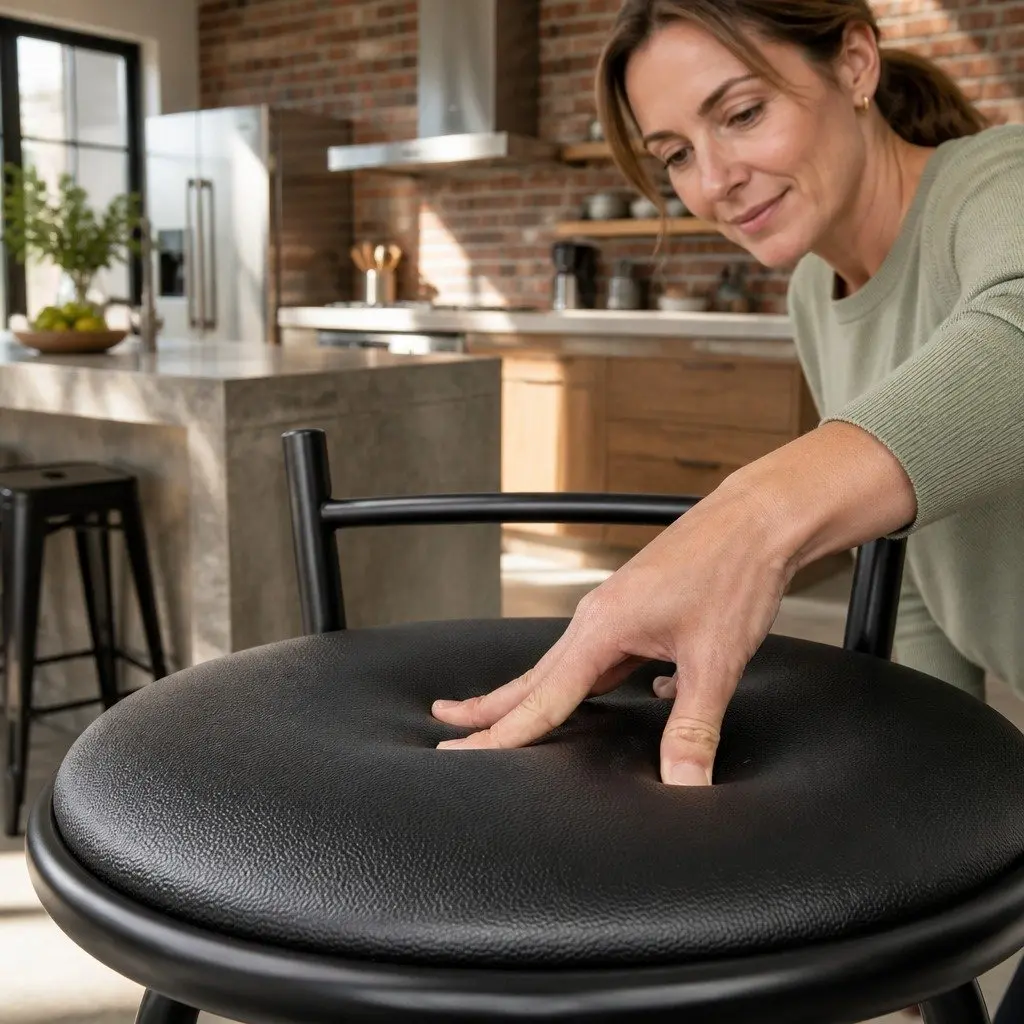Bar Stools Swivel Padded Black Set of 4