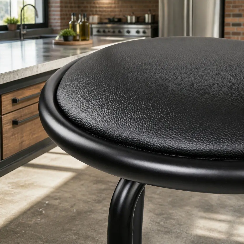 Bar Stools Swivel Padded Black Set of 4