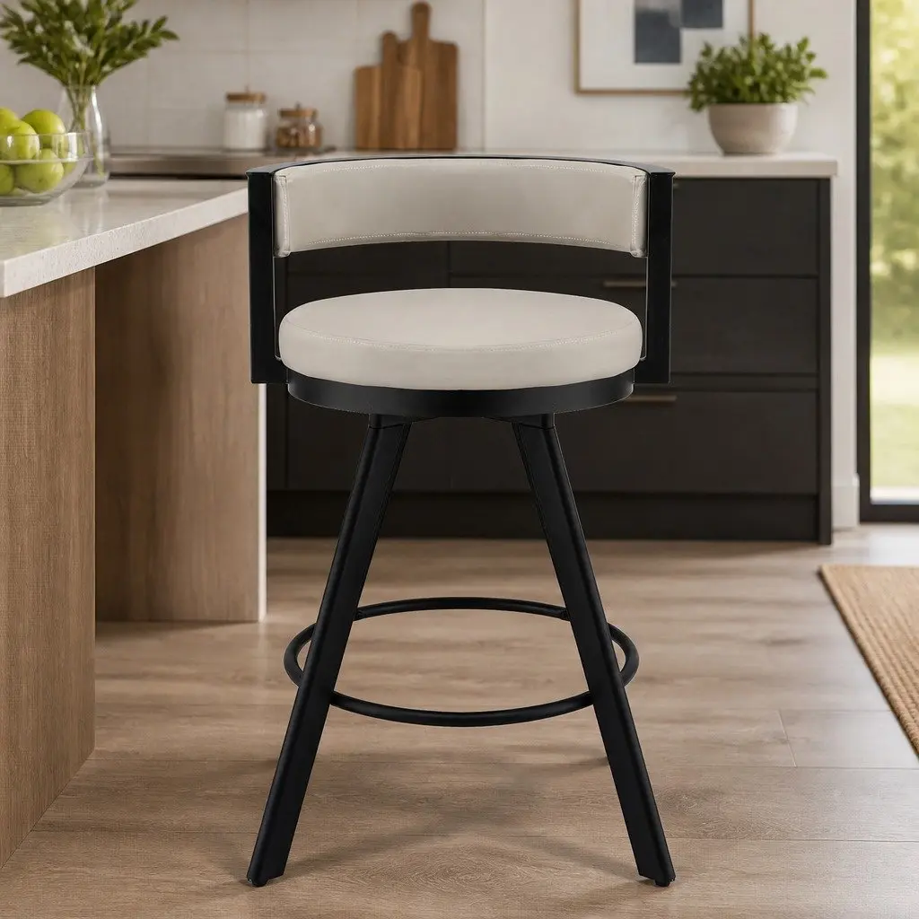 Swivel Bar Stool in Beige