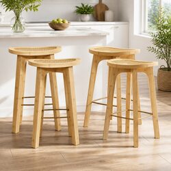 Friendly Bamboo Rattan Bar Stools Set of 4 for Your Home