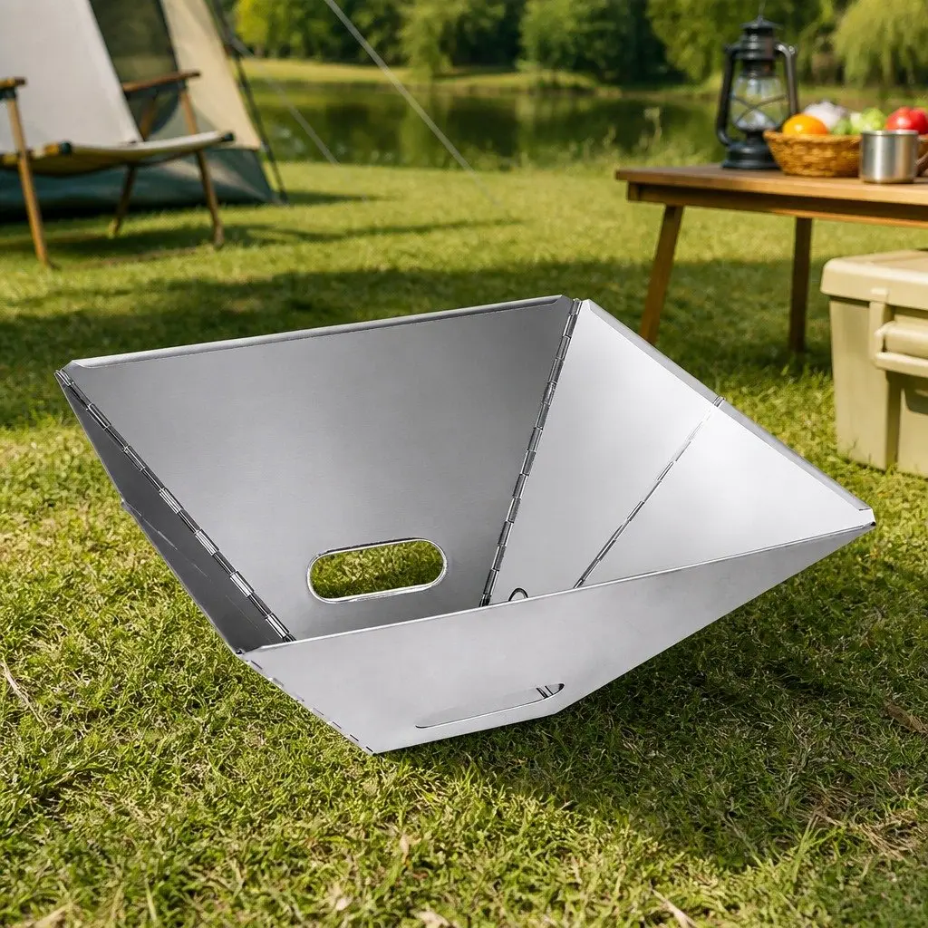 Folding Charcoal BBQ Grill 2-in-1 Portable Fire Pit Compact Lightweight