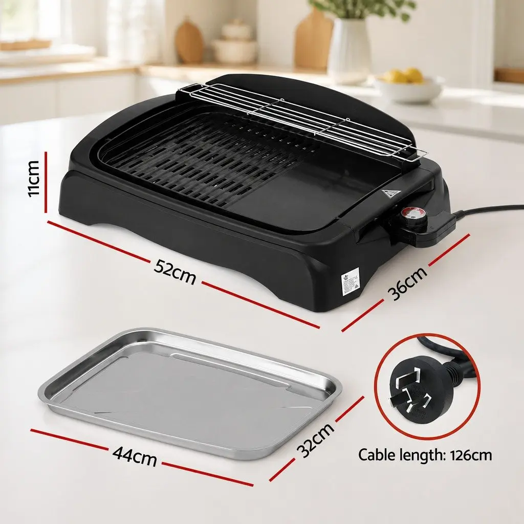 Electric BBQ Grill Non-stick Plate Smokeless 1950W 4-6 Person