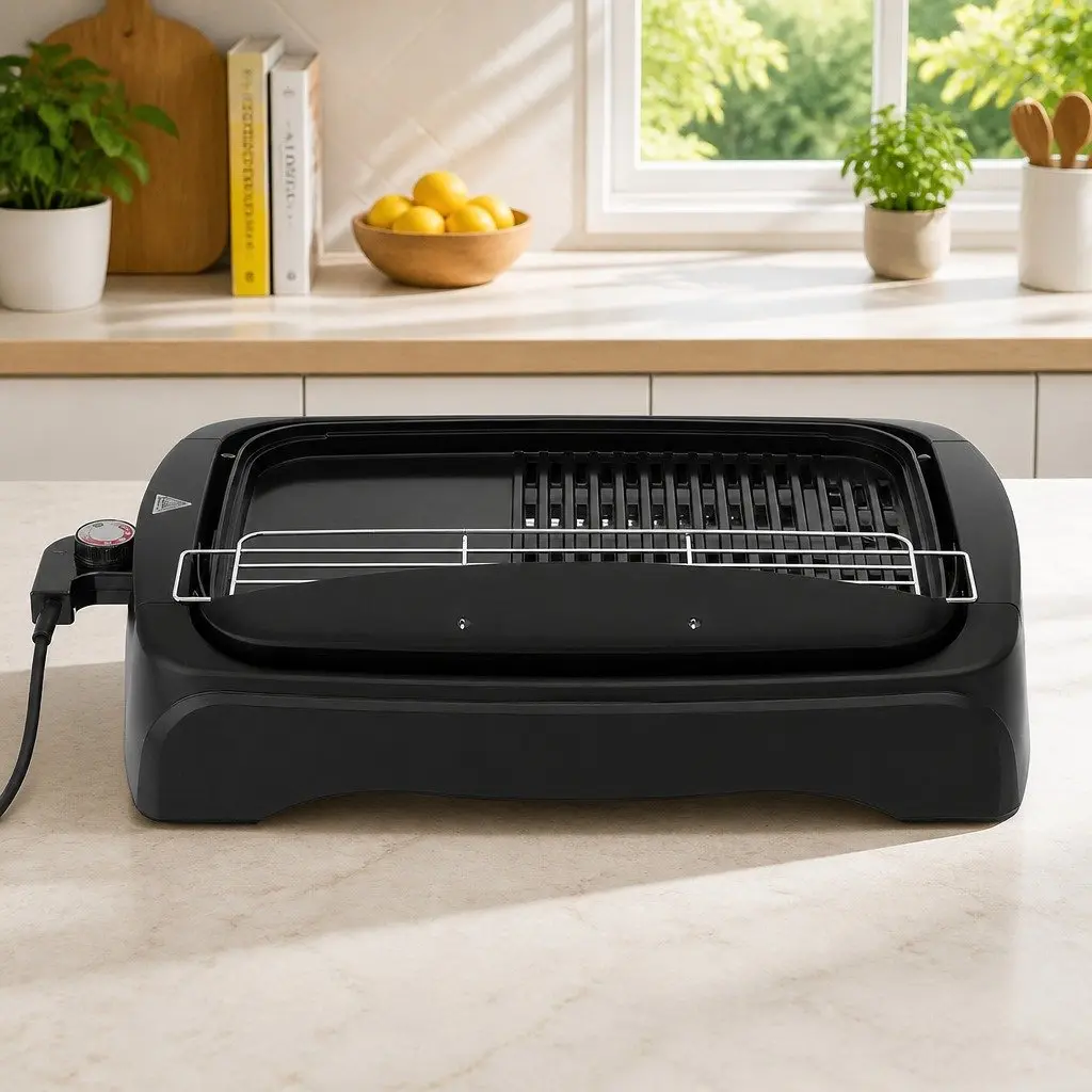 Electric BBQ Grill Non-stick Plate Smokeless 1950W 4-6 Person