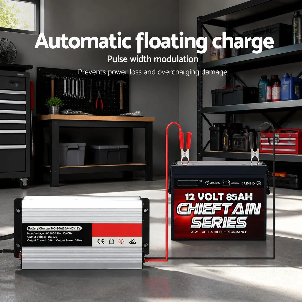 12V 30A Car Battery Charger Portable Auto Caravan Boat ATV 4WD Pulse Width