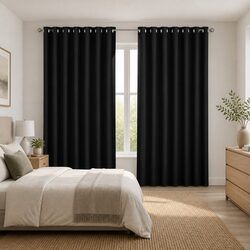 Your Cozy Black Blockout Curtains 240x230cm, Easy Care