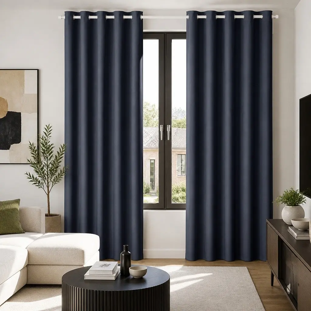 Blockout Curtains Eyelet Thermal Insulation 300x230cm Charcoal 2 Panels