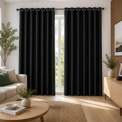 Comfortable Black Blockout Curtains 300x230cm for Your Home