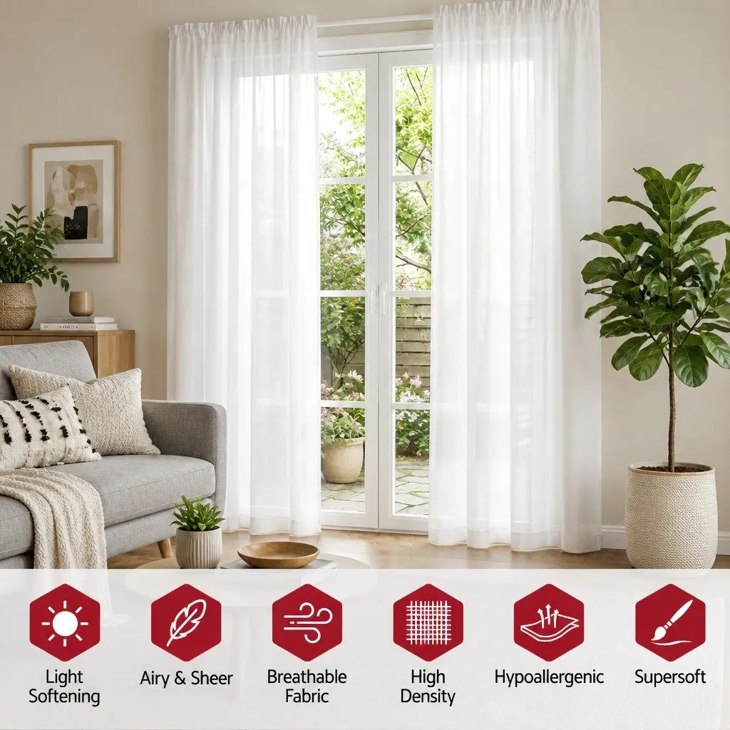 Blockout Curtains Light Filtering 132x213cm 2 Panels
