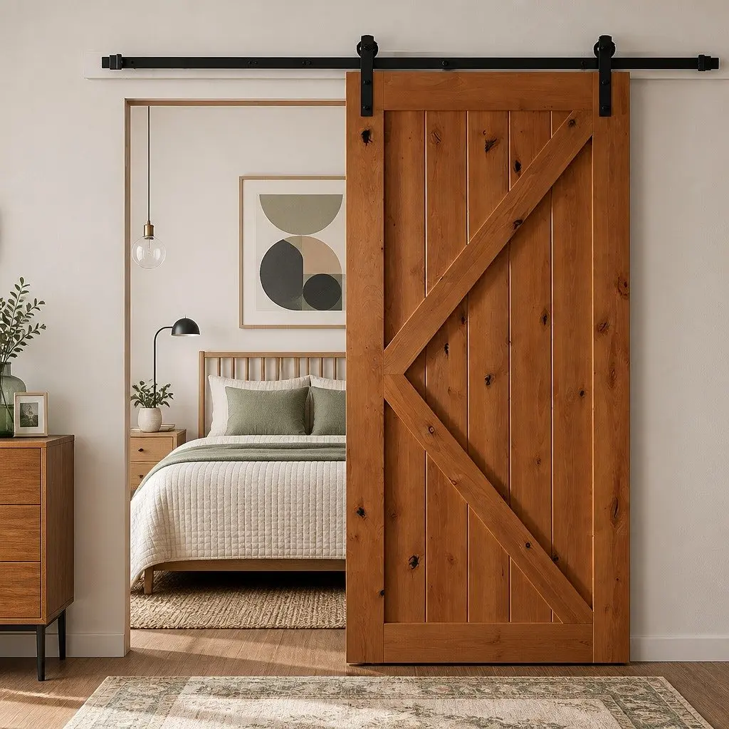 Sliding Barn Door Track Kit Heavy-Duty Black Powder Coat 1.83M