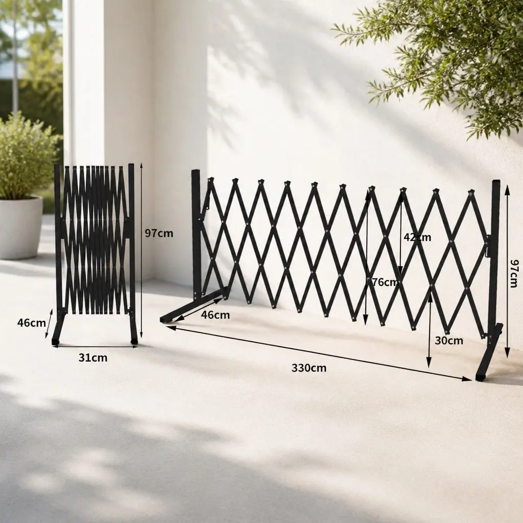 Expandable Safety Barrier Gate Aluminium Fence 46 to 330cm Portable