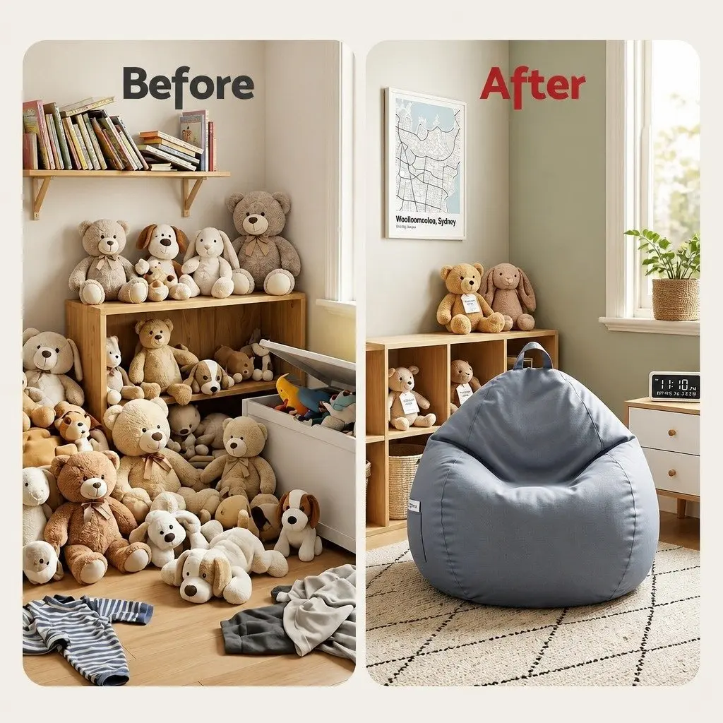 L Shape Ergonomic Grey Bean Bag Chair Cover Water-Resistant for Indoor and Outdoor Use