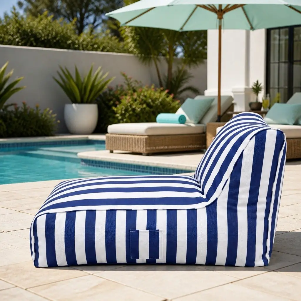 Bean Bag Chair Cover L-Shape Water-Resistant Indoor Outdoor 120 x 60 x 66 cm