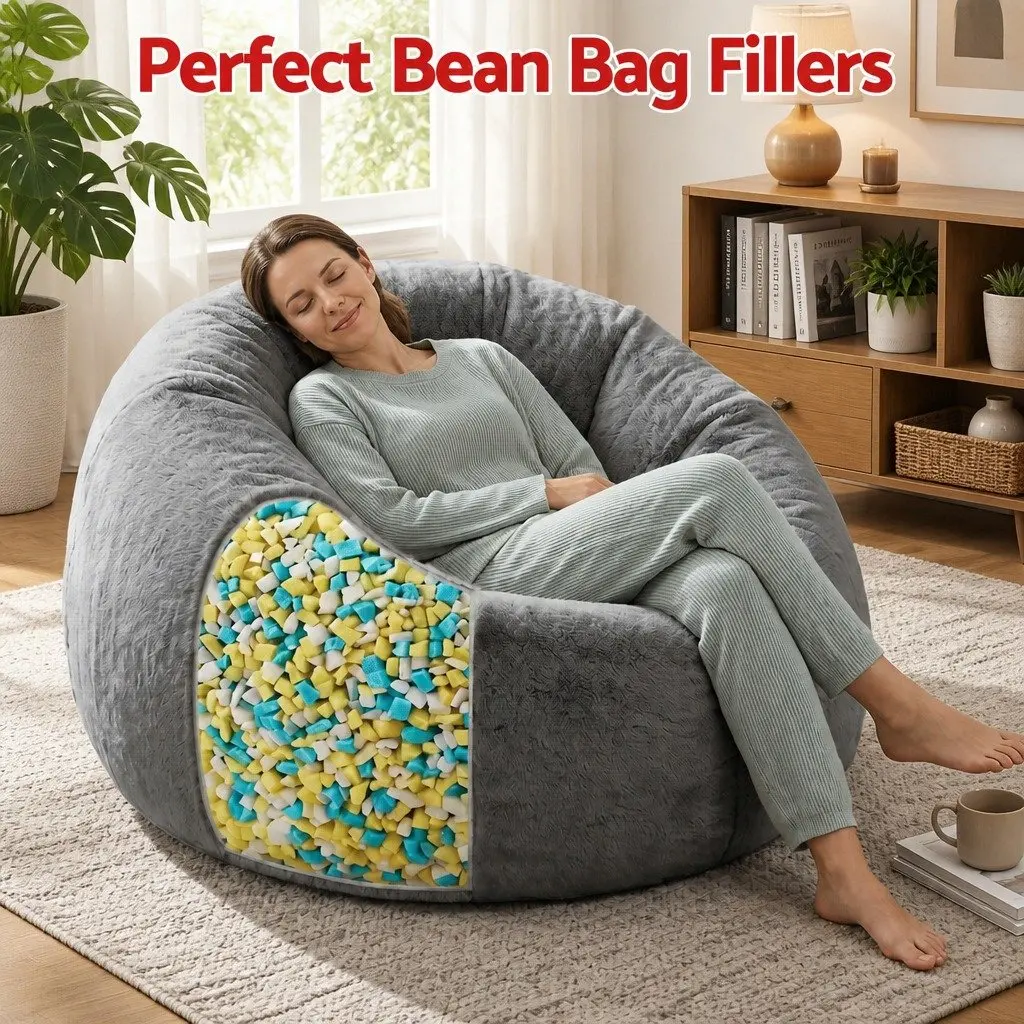 Shredded Memory Foam Bean Bag Filler 25lbs Refill Cushion Pillow Dog Bed