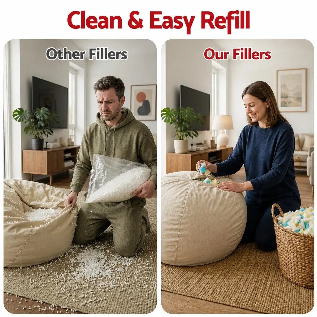Bean Bag Filler Shredded Memory Foam High Density 5lbs