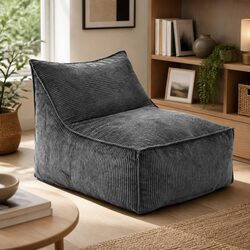 Cozy L-Shaped Bean Bag Chair Cover with Foam Filler
