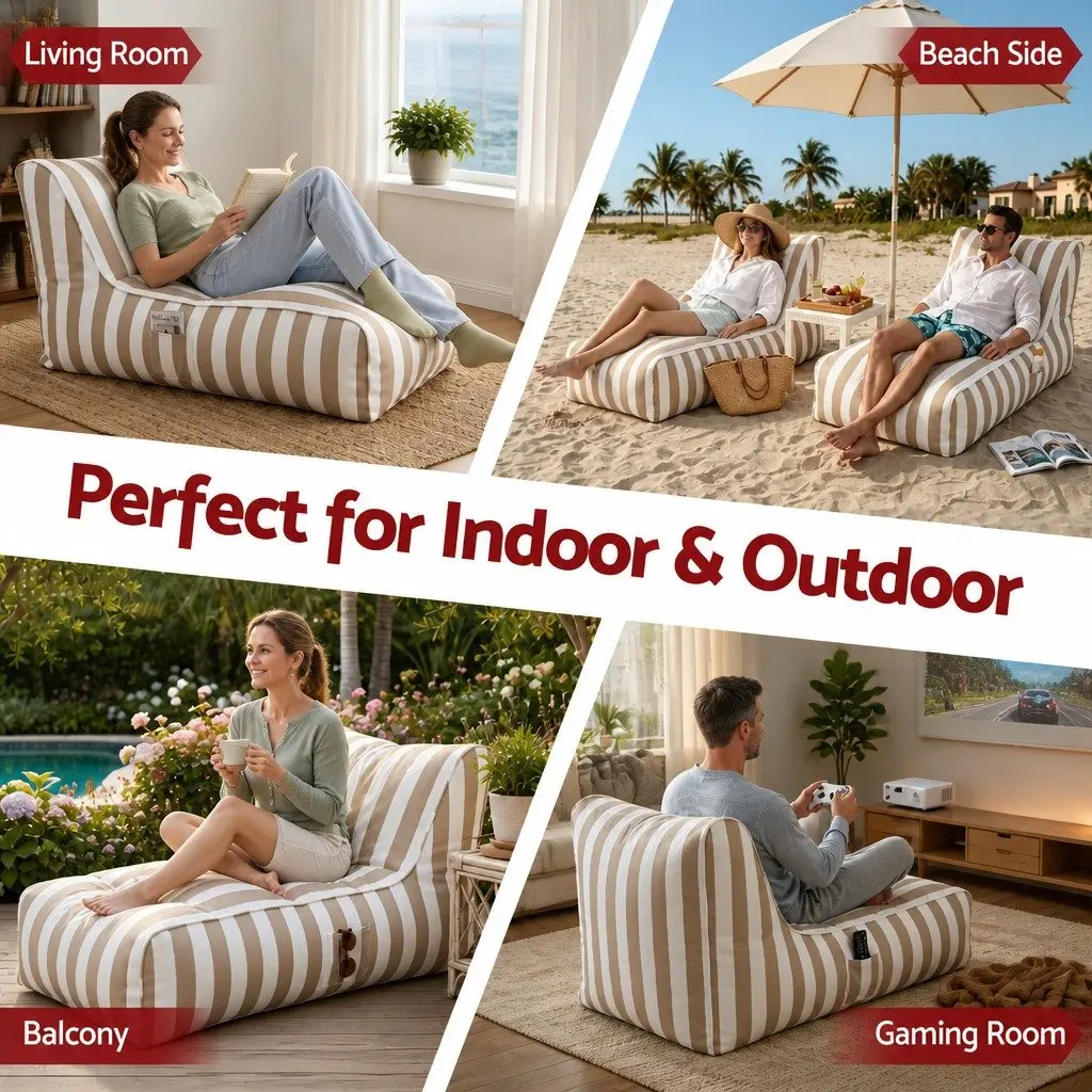 L-Shape Bean Bag Chair