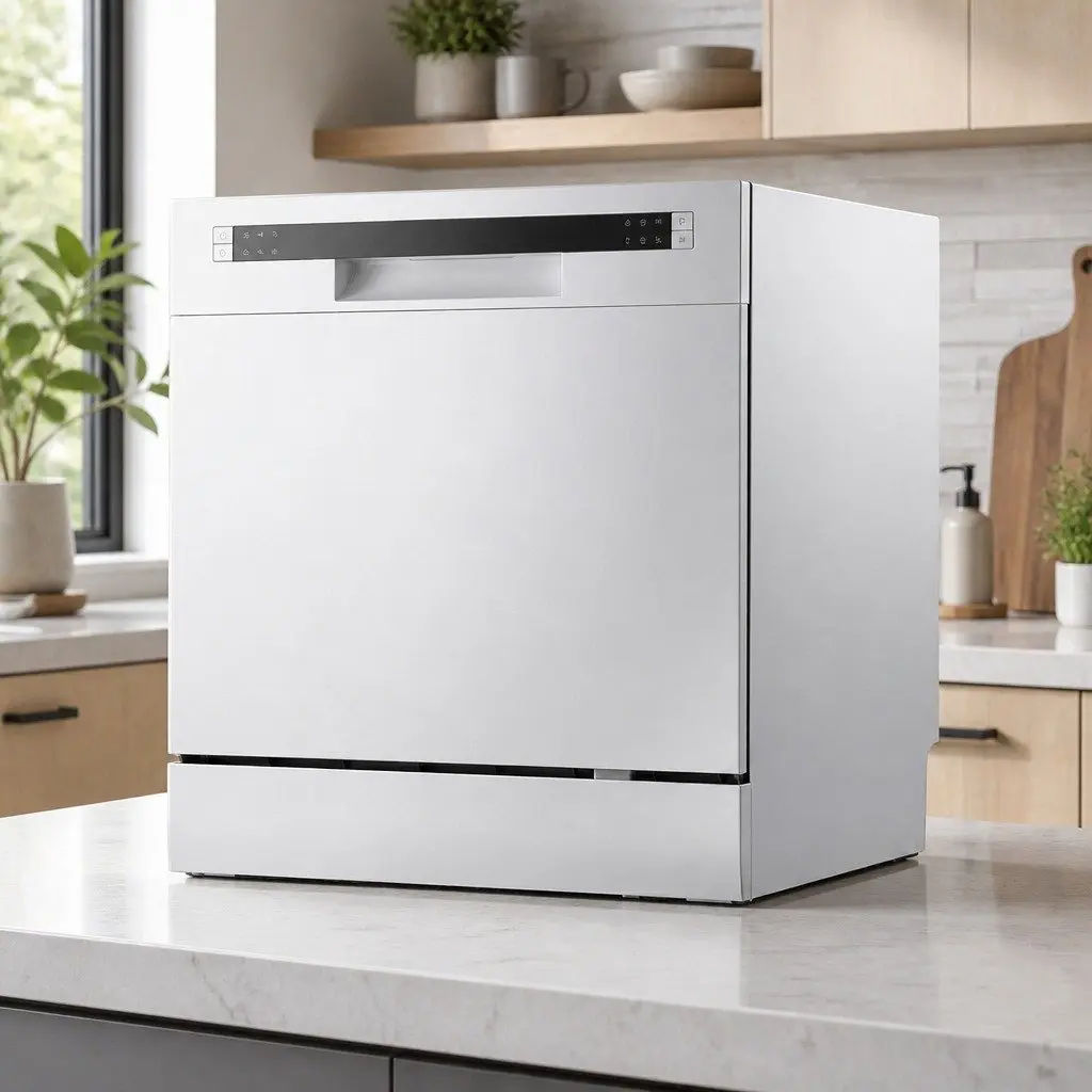 Benchtop Dishwasher 8 Place Settings White Compact Freestanding Kitchen