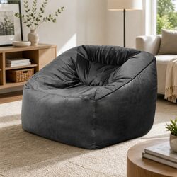 Your Cozy Dark Grey Velvet Bean Bag Chair Cover Awaits