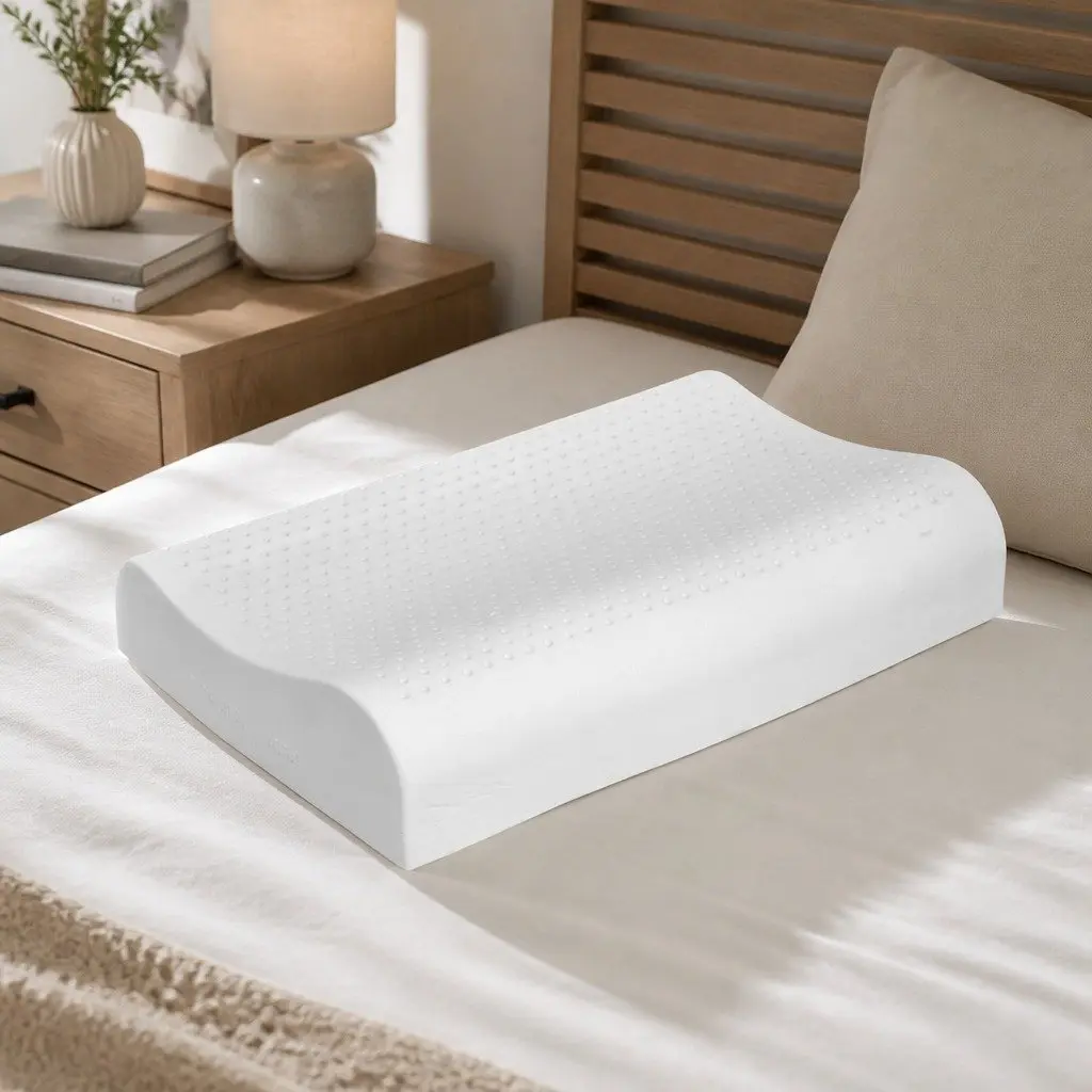 Natural Latex Pillows Removable Cover Cervical Neck Sleeping Pillow 60cm x 40cm x 10cm or 12cm