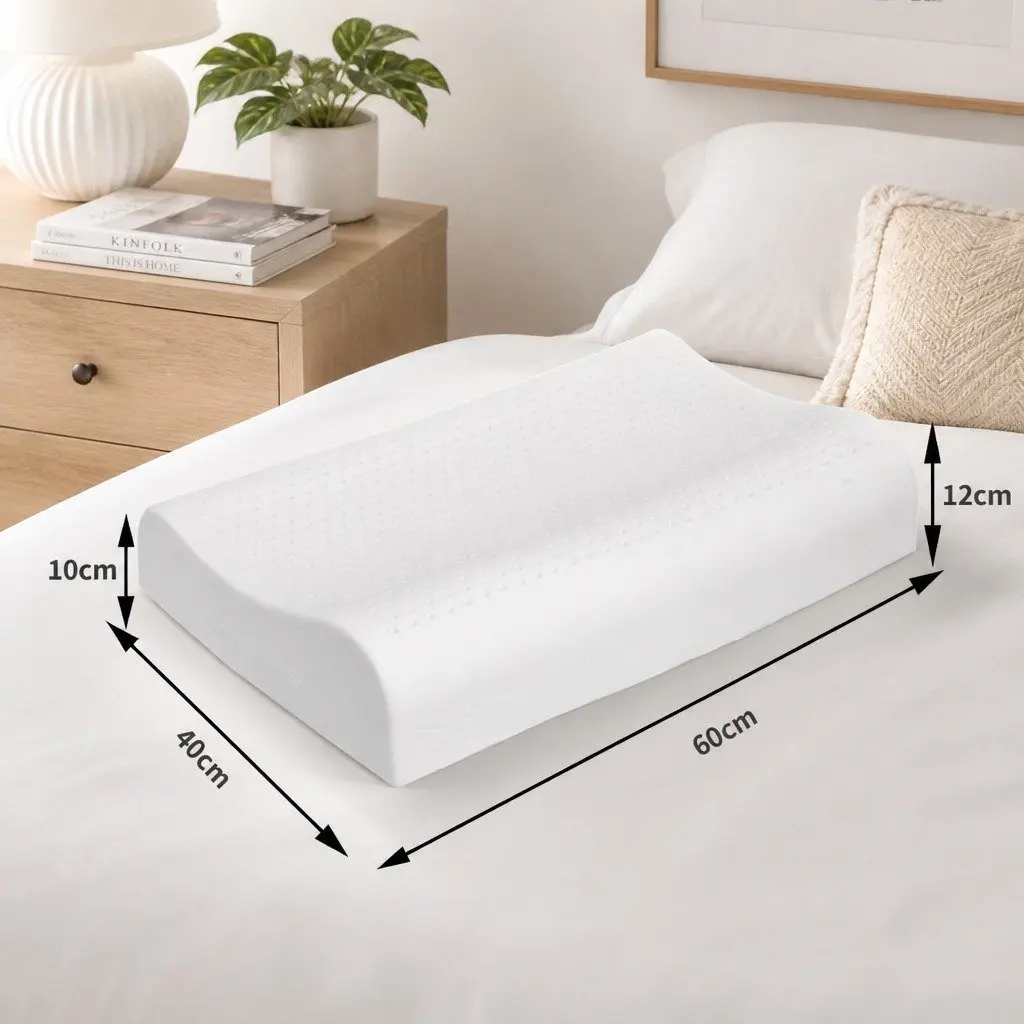 Natural Latex Pillows Removable Cover Cervical Neck Sleeping Pillow 60cm x 40cm x 10cm or 12cm