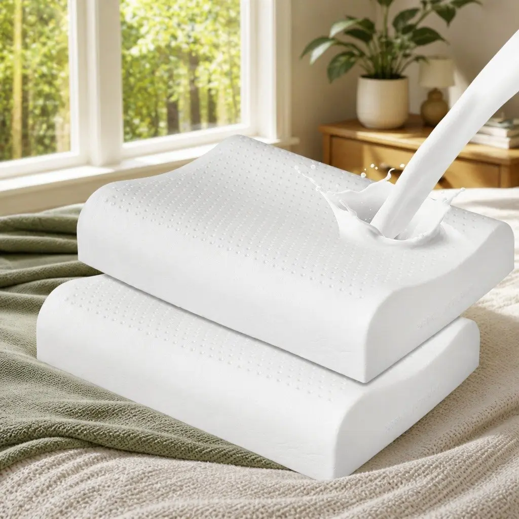 Natural Latex Pillows Removable Cover Cervical Neck Sleeping Pillow 60cm x 40cm x 10cm or 12cm