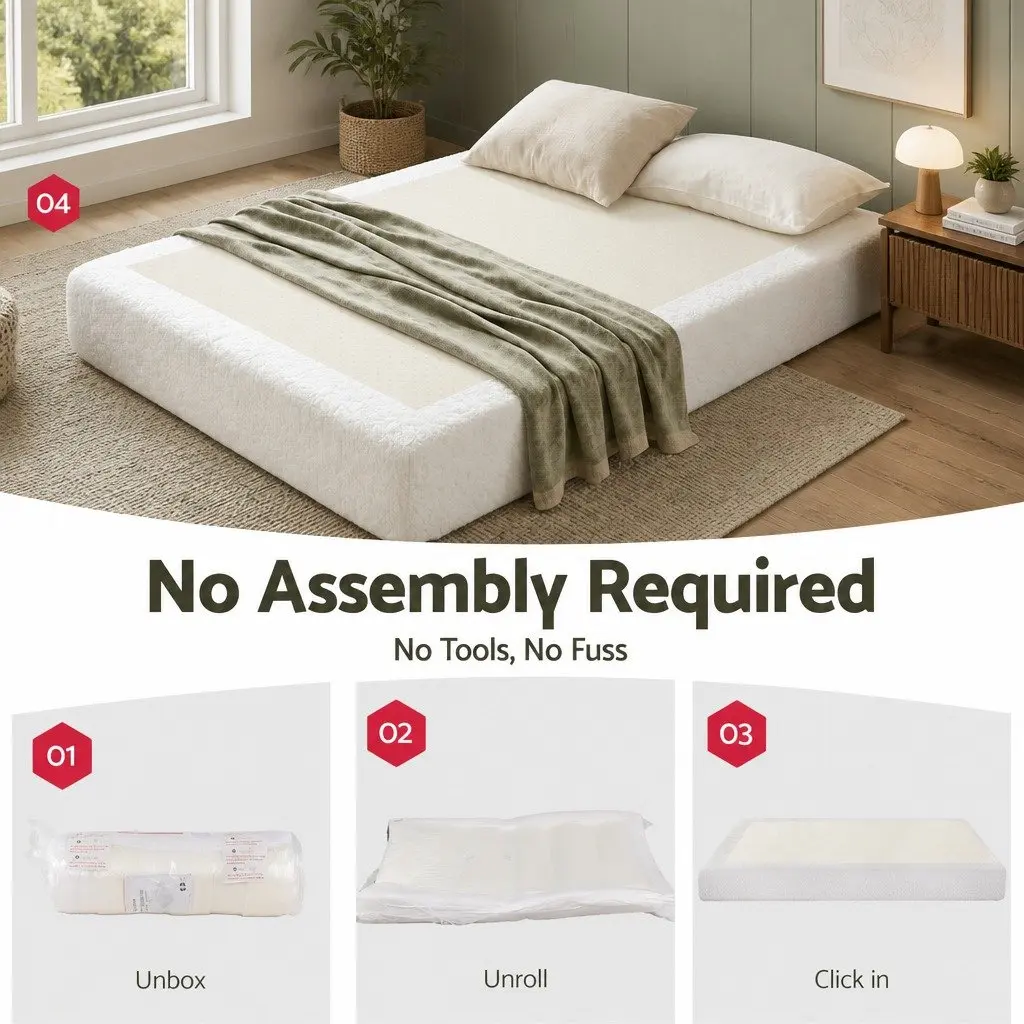 Compression Bed Frame High Density Sponge Double Size No Assembly Vacuum Packed