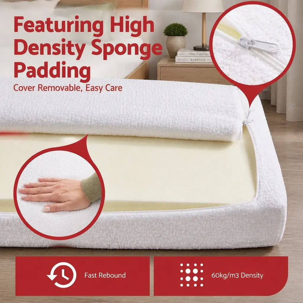 Queen Headboard Boucle Fabric Soft Foam No-Assembly 172W x 99H x 11.8T cm