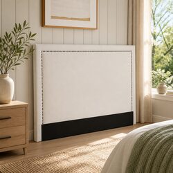 Queen Bed Head Headboard Upholstered Fabric Bedroom Furniture Contemporary