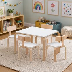 5-Piece Kids Table and Chairs Set Activity Play Desk Study Furniture for