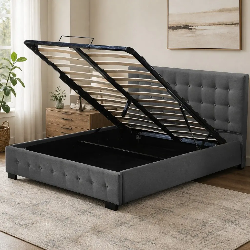 Double Gas Lift Storage Bed Frame