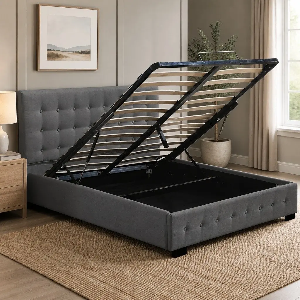 Double Gas Lift Storage Bed Frame
