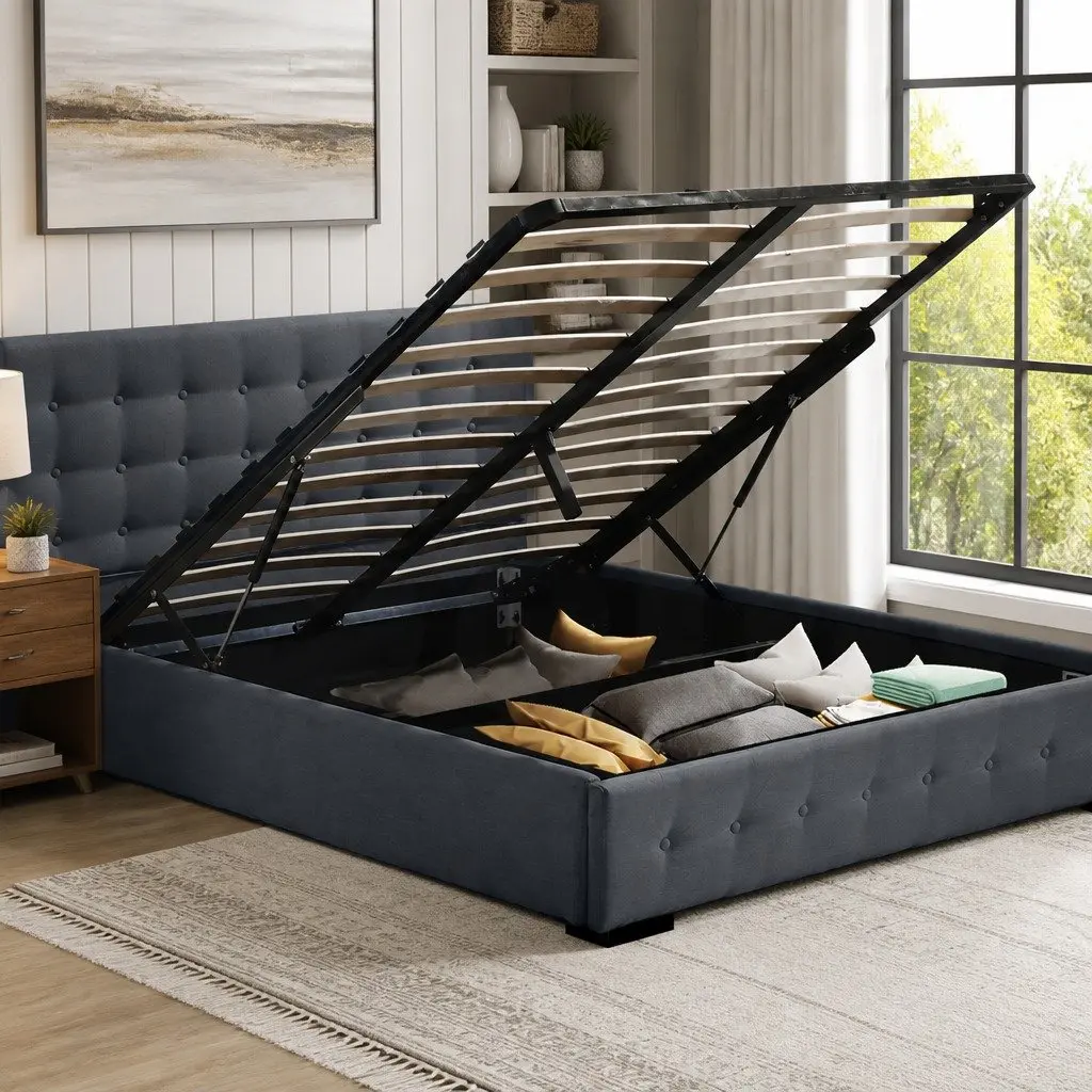 Double Gas Lift Storage Bed Frame
