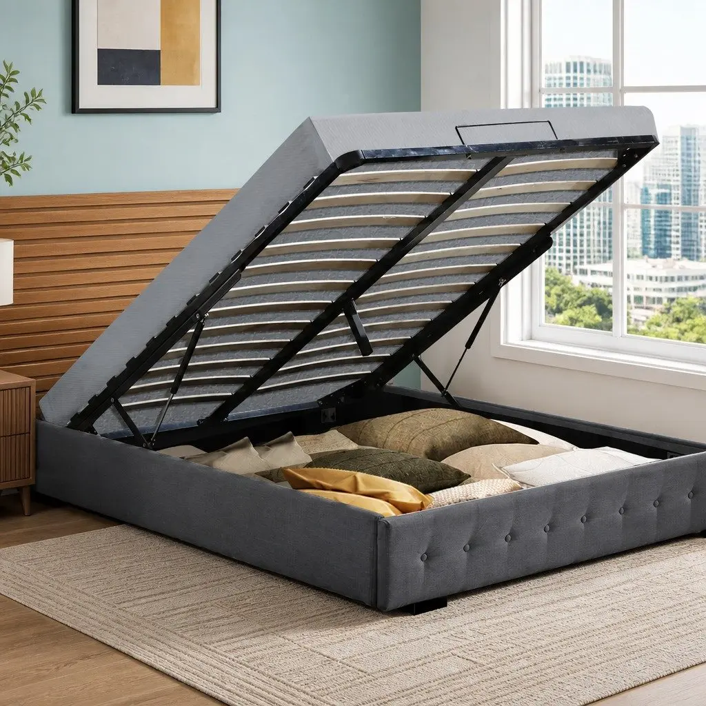 Double Gas Lift Storage Bed Frame