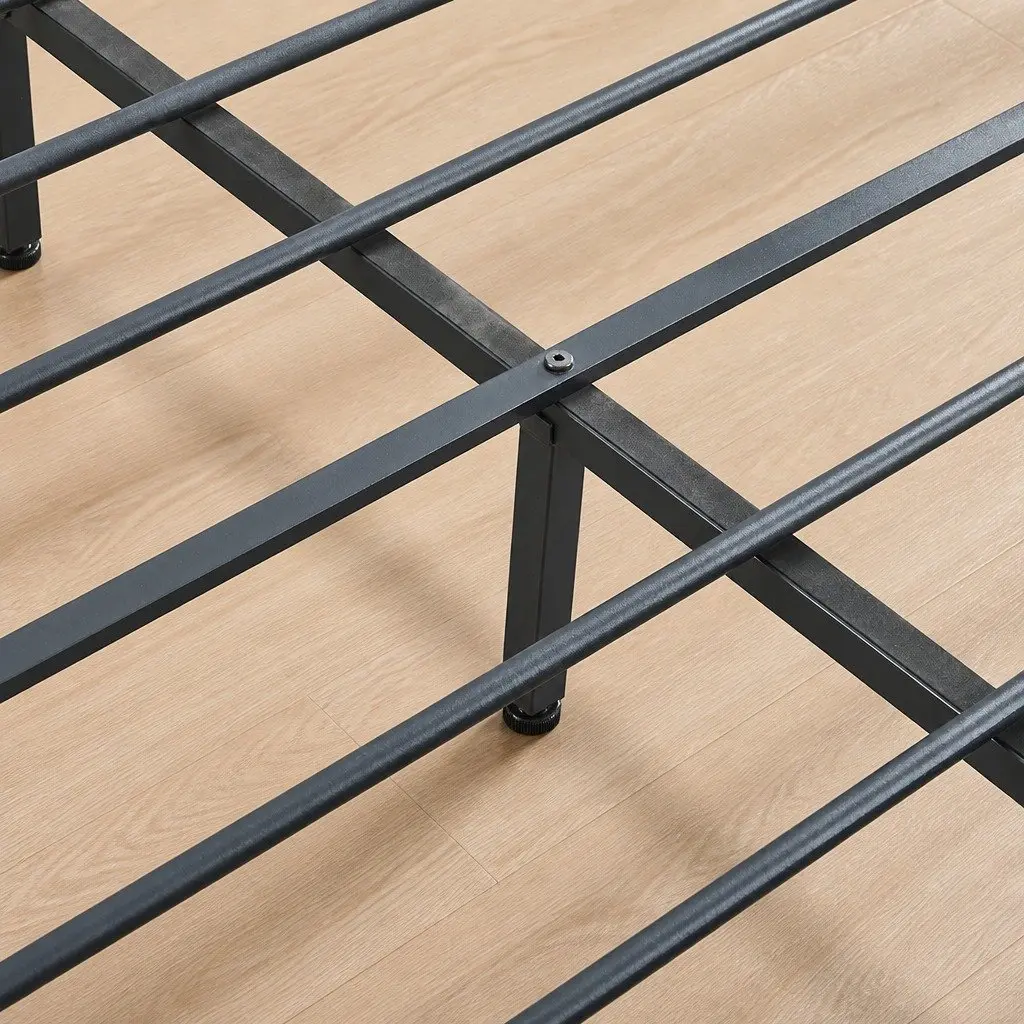 Metal Bed Frame Queen Size Mattress Base Platform Steel Slat Bed Base