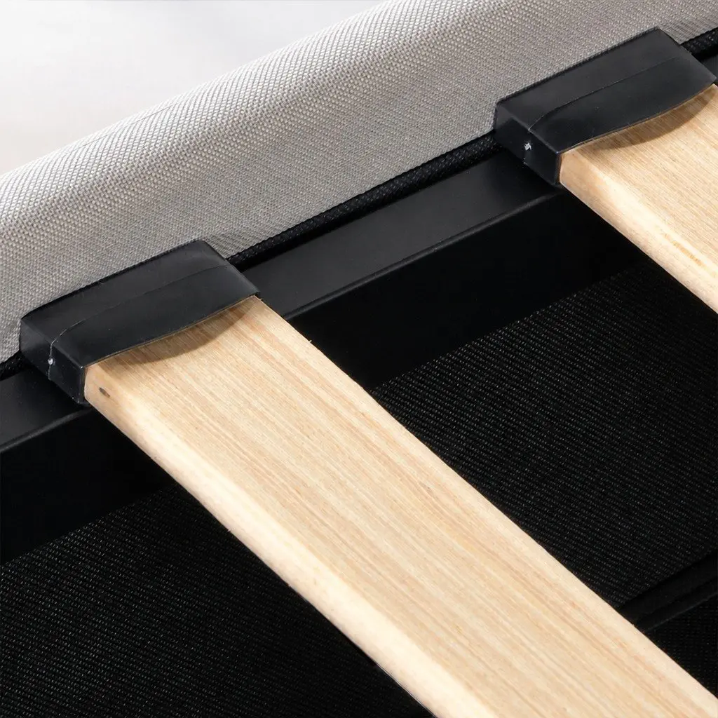 Queen Bed Frame with 4 Storage Drawers RGB LED Lights USB Charging Ports Adjustable Headboard Solid Wood Frame PU Leather Upholstery
