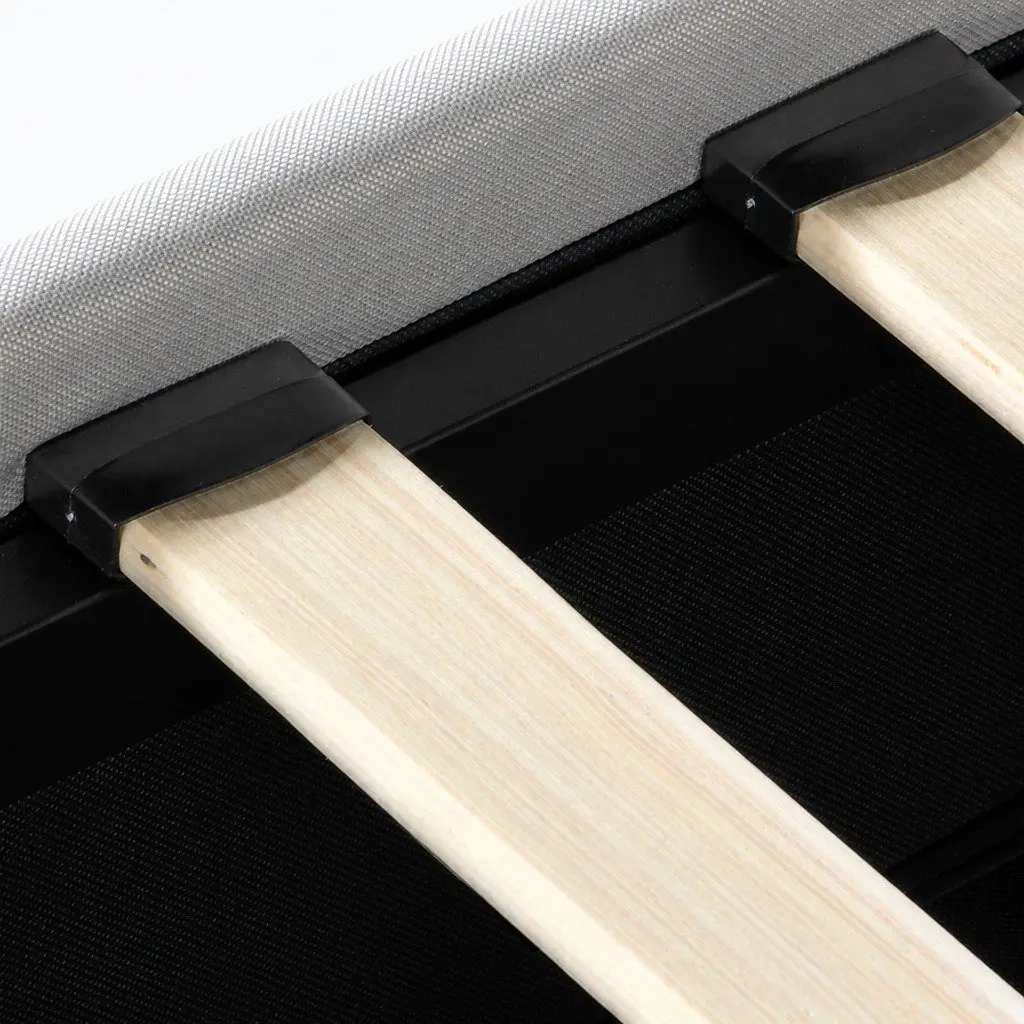 Queen Bed Frame Tufted Headboard with 4 Storage Drawers Cream
